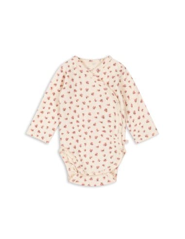 Body croisé à manches longues en coton biologique Bloomie 3 mois Blanc cassé