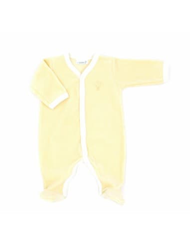 Pyjama Velours Jaune Mimosa en Coton biologique 1 mois Jaune