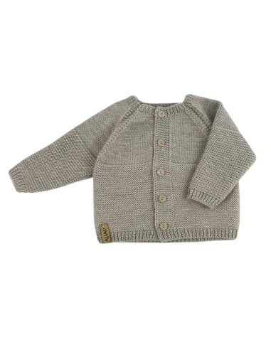 Gilet droit en Laine de Mérinos Taupe Taupe 9 mois