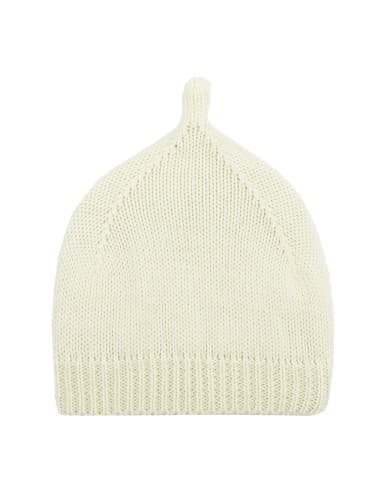 Bonnet pour bébé Mao Ivoire en laine de mérinos Blanc cassé 3 - 6 mois