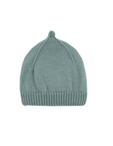 Bonnet pour bébé Mao Vert en laine de mérinos Vert 3 - 6 mois
