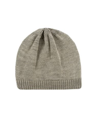 Bonnet de naissance Elis Taupe en laine de mérinos Taupe 0 - 3 mois
