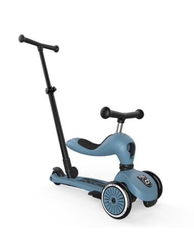 Push and Go - Porteur 2 en 1 évolutif en trottinette 1 à 5 ans Bleu Acier