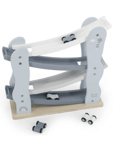 Circuit Toboggan Voiture Bleu en Bois - Label Label