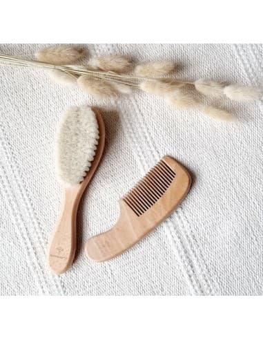 Set de Brosse Ă Cheveux et Peigne enfant en Bois