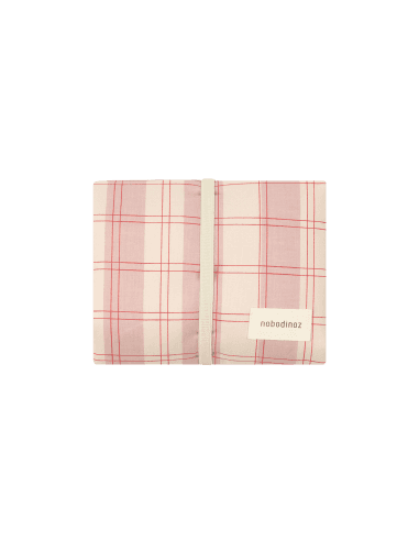 Matelas à Langer de Voyage imperméable Stories Powder Red Checks Rose