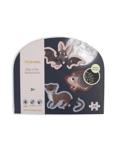 Boîte de 7 Puzzles Filibabba Animaux de la Forêt Phosphorescents