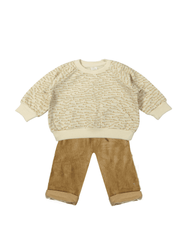 Ensemble Éliot Sweat et Pantalon Beige 3 ans