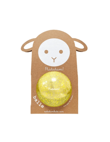 Ballon Pailleté Bulles Jaunes Mouton 10 cm - Ratatam