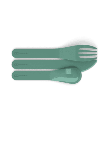 Set de couverts en plastique biodégradables Vert Forest MonBento