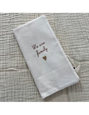 Protège Livret de Famille - Velours écru - We Are Family