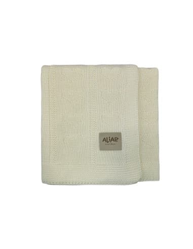 Couverture pour bébé Hearts ultra douce en Bambou - CrÚme Blanc cassé