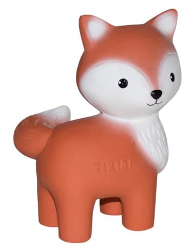 Jouet de dentition et jouet de bain Renard Roux caoutchouc naturel