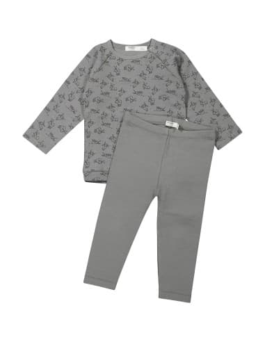 Pyjama 2 pièces en coton biologique Grey Donkey 6 - 12 mois