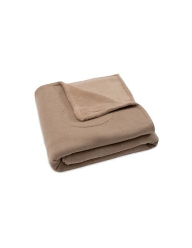 Couverture Miffy tricotée et polaire 75x100cm Biscuit Camel