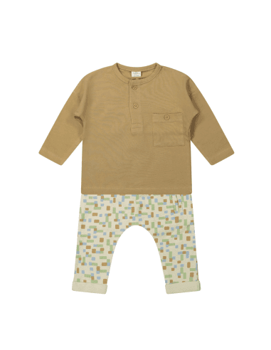 Ensemble Gary T-shirt Ă Manches Longues et Pantalon Camel 9 mois