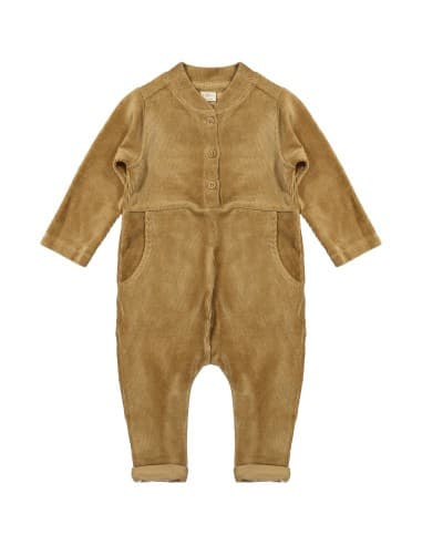 Combinaison Camel Velours en Coton Biologique 3 mois Camel