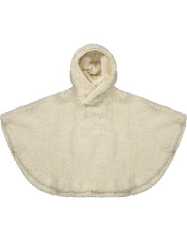 Cape Poncho à Capuche en Velours Alicia Blanc cassé 3 - 6 mois