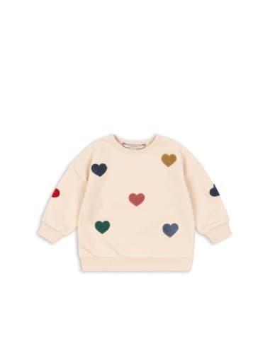 Sweat Lou Multi Heart Blanc cassé 9 mois