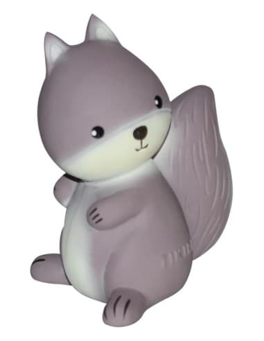 Jouet de dentition et jouet de bain Ecureuil Mauve