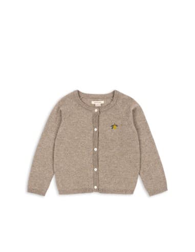 Gilet Cardigan Mattou Taupe Laine de Mérinos et Cachemire mélangée 0 - 1 mois