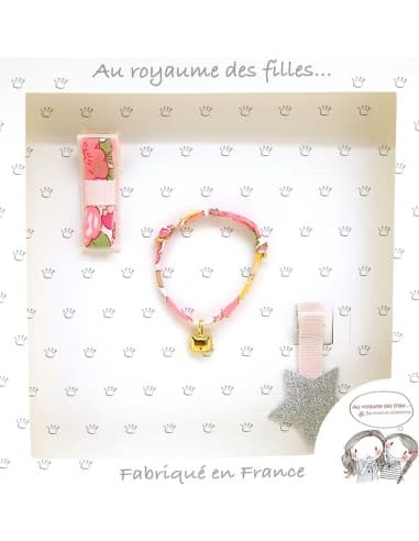 Coffret Bracelet et 2 Barrettes Rose Liberty - Royaume Des Filles Rose pâle