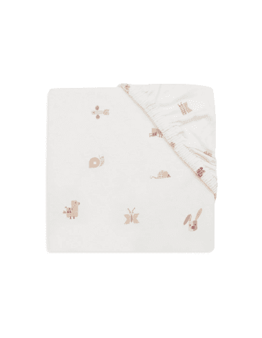 Drap housse en jersey de coton - Animal Friends 70/75 x 140/150 cm