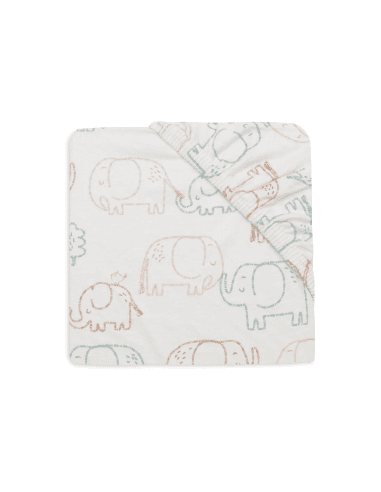 Drap housse en jersey de coton - Elephant Tales 60 x 120 cm