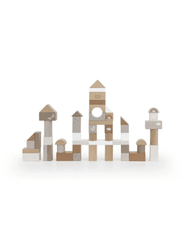 Jeu de Construction Nougat - Set de 50 blocs en Bois colorés - LabelLabel