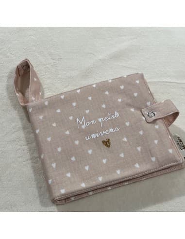 Album photo en Tissu - Gaze Petits Cœurs Nude - mon petit univers
