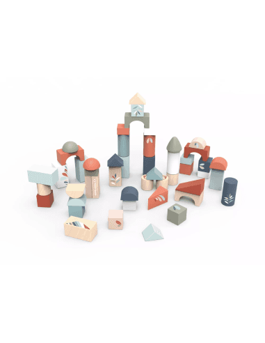 Jeu de Construction 50 blocs en Bois - Speedy Monkey