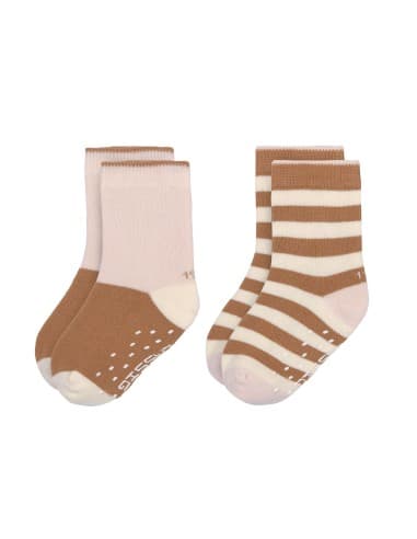 Lot de 2 paires de chaussettes antidérapantes Powder Pink / Caramel Lassig Rose poudré 19/22