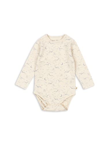 Body manches longues en coton biologique Cielo Marino Bleu 2 ans