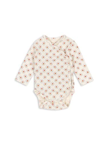 Body croisé à manches longues en coton biologique Mirage 6 mois Beige