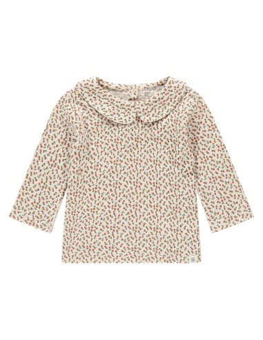Blouse bébé A Tiny Story imprimé fleurs en coton bio 9 mois Crème