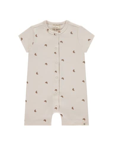Barboteuse bébé écrue Croissants en coton bio - A Tiny Story Taupe 9 mois