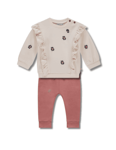 Tenue bébé Babyface – Sweat Léopard & pantalon Bois de Rose en coton Rose 12 mois