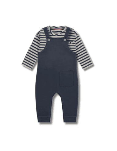 Tenue bébé Babyface – T-shirt Rayé Marine & salopette Marine en coton 12 mois Bleu nuit