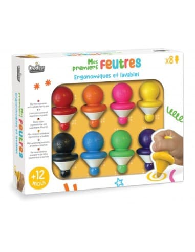 Mes Premiers Feutres x 8 – Coffret feutres ergonomiques dès 12 mois - Crealign'