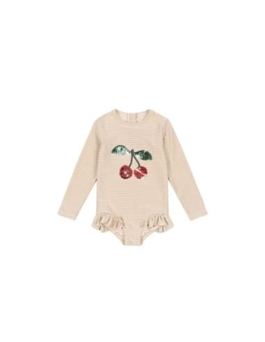 Maillot de bain Jade avec manches Anti-UV Rose Stripe Rose 9 mois