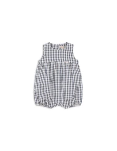 Barboteuse d'été Kim en coton bio Captains Chek Bleu 12 mois
