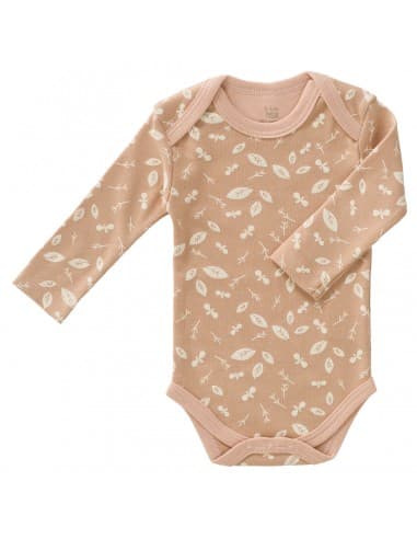 Body manches longues Rose Nude Fleuri Rose 3 - 6 mois