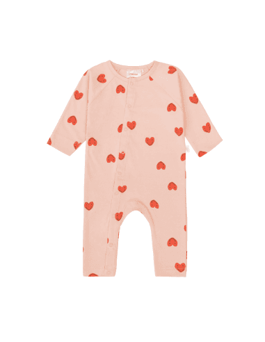 Combinaison Pyjama croisé en coton biologique - Cœur Rose Rose 0 - 1 mois