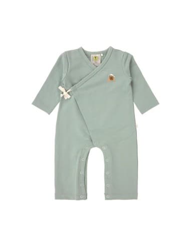 Combinaison Pyjama croisé en coton biologique Verte - Petit Chien Vert 0 - 1 mois