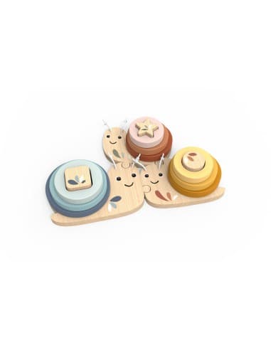 Jeu éducatif Escargots en bois – Jeu d'éveil et d'apprentissage - SpeedyMonkey