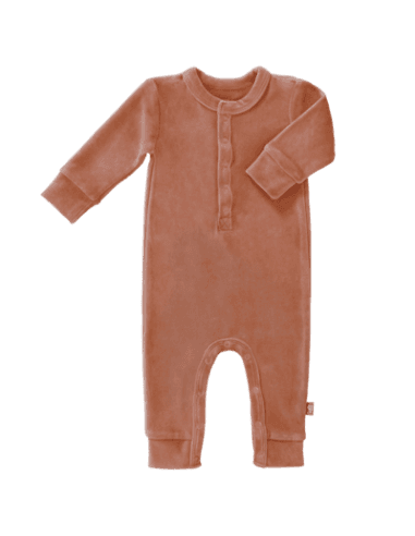Combinaison Velours Vieux Rose Rose 6 - 12 mois