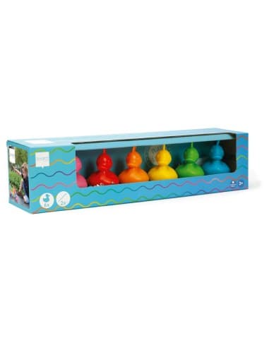 Jeu de pĂȘche aux canards Arc en Ciel â Set de 6 canards et 2 cannes Ă pĂȘche
