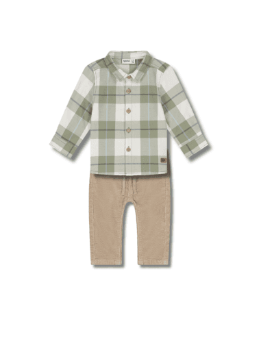 Tenue bébé Babyface – Chemise en coton & Pantalon Velours Côtelé Beige Beige 2 ans