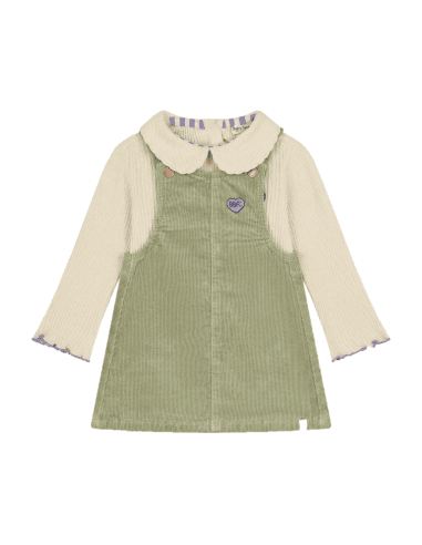 Tenue bébé Babyface – T-Shirt Myrtille à col & Robe Velours Côtelé Vert Vert 18 mois