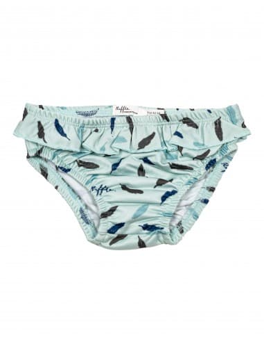 Maillot de bain culotte Plumes Vert 6 - 12 mois